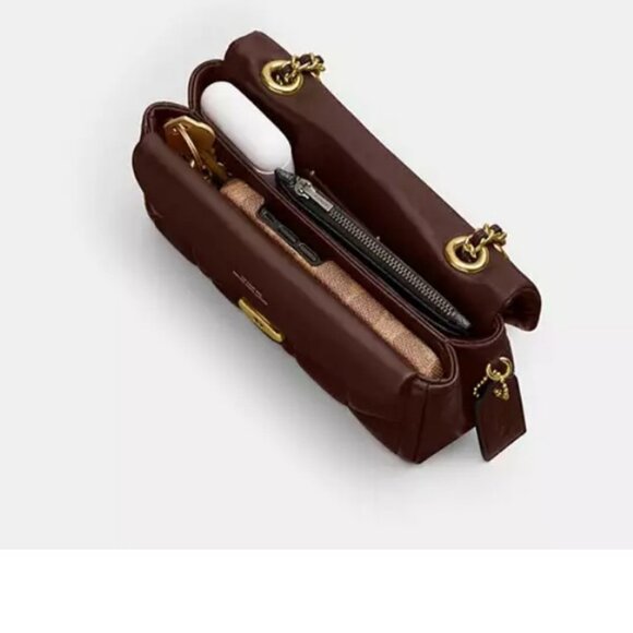 COACH Tabby 20 quilted leather mini convertible shoulder crossbody bag -Maple - Picture 11 of 12